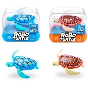 Robo Turtle Robot-zwemschildpad, set van 2, oranje en blauw