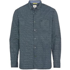 camel active Regular fit hemd lange mouwen button down kraag patroon wit, Vintage Mint, S