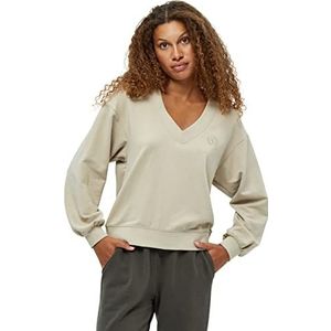 Beyond Now April GOTS sweatshirt met V-hals | Beige sweatshirts voor dames VK | Lente trui voor dames | maat XL