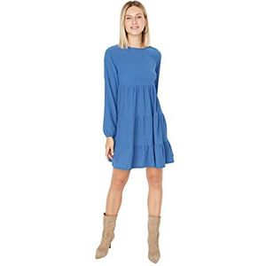 Trendyol Dames Vrouw Regular Skater Crew Neck Knit Jurk, Indigo, M