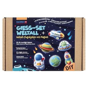 GLOREX 6 2608 501 - Knutselset met magneten, motief: ruimte, incl. accessoires voor het maken van vliegende voorwerpen, voor kinderen vanaf 6 jaar