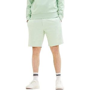 Tom Tailor Denim Bermuda shorts voor heren, 31150 - Groen Wit Chambray, S