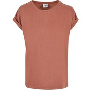 Urban Classics Dames T-shirt Ladies Modal Extended Shoulder Tee, lang gesneden T-shirt, verkrijgbaar in vele kleurvarianten, maten XS-5XL, terracotta, M