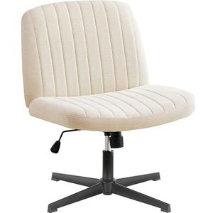 DUMOS Bureaustoel zonder armleuning, teddyfluweel en comfortabel netweefsel, Criss Cross Chair, met verbreed zitkussen, kleermakersstoel, geschikt voor kantoren, slaapkamers en woonkamers
