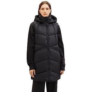 TOM TAILOR Longstyle gewatteerd vest voor dames, 14482-diep zwart, XL