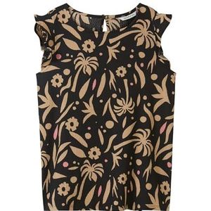 TOM TAILOR Denim T-shirt voor dames, 35339 - Zwarte Tropical Print, M