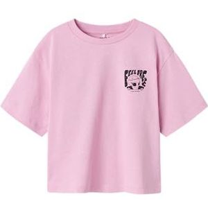 NAME IT Nkfnokonti Ss Short Nreg Top T-shirt voor meisjes, Pastel Lavender, 134-140