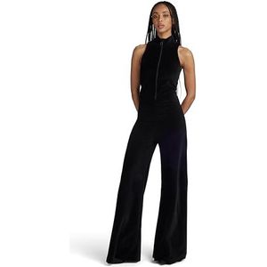 G-STAR RAW Velvet jumpsuit SL, zwart (dk black D23519-D428-6484), XS