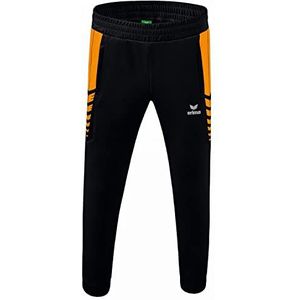 Erima Heren Six vinger functionele trainingsbroek, zwart/New Orange, XXL EU