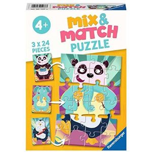 Ravensburger Mix & Match puzzel Rockende dieren - 3 x 24 stukjes - kinderpuzzel