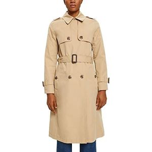 ESPRIT Trenchcoat met dubbele rij knopen en riem, 285/zand, XXL