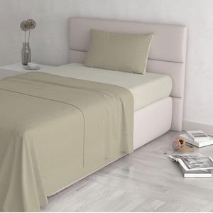 Italian Bed Linen Natural Color beddengoedset, 100% katoen, donkergrijs/crème, afzonderlijk