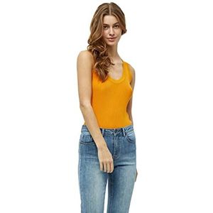 Peppercorn Tana U-hals gebreide tanktop | oranje damestops | lente dames tops | maat XL