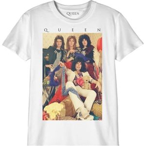 cotton division The Queen 'Group' Unisex T-shirt voor kinderen, referentie: BOQUEENTS002, wit, maat 14 jaar, Wit, 14 Jaren