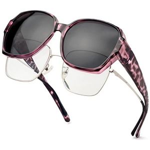 Face Shadow Gepolariseerde overzet zonnebril voor dames, overzetzonnebril voor brildragers, clip on zonnebril, uv-bescherming, ultralicht