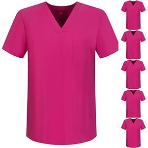 MISEMIYA - Set van 6 stuks - Sanitaire kippenuniform voor Mexico verpleegsters, fuchsia 68, M