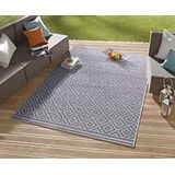 NORTHRUGS Indoor en outdoor tapijt, ruit, 80 x 150 cm, weerbestendig, modern geometrisch ruitpatroon, all-over design, loper voor balkon, terras, tuin, serre, woonkamertapijt, waterdicht, in