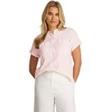 Tommy Hilfiger - ESS Linnen Collarless S/S Blouse - Roze - 58