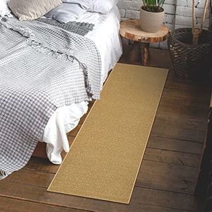 Machinewasbaar, modern effen ontwerp, antislip rubberback 2 x 6 traditioneel tapijt voor gang, keuken, slaapkamer, woonkamer, 2 x 6 cm, beige