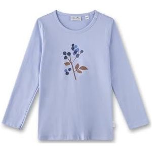 Sanetta Meisjesshirt met lange mouwen blauw | Hoogwaardig en gezellig shirt van biologisch katoen voor meisjes. Shirt met lange mouwen met bloemenmotief | kinderkleding, blauw, 92 cm