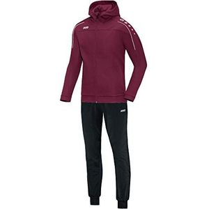 JAKO Dames trainingspak polyester Classico met capuchon, maroon, 44, M9450