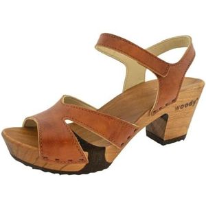 Woody Dames Carmen houten schoen, saforbruin, 40 EU, Saforbruin, 40 EU