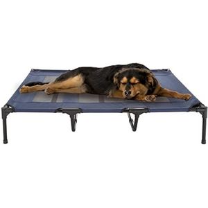 PETMAKER Verhoogd hondenbed - 48 x 35,5 inch draagbaar huisdierbed met antislipvoetjes - hondenbed of puppybed voor binnen en buiten voor huisdieren tot 110 lbs (blauw)