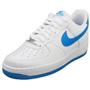 Nike Air Force 1 '07 Sneakers voor heren, maat 38,5 EU, Wit Foto Blauw Wit, 38.5 EU