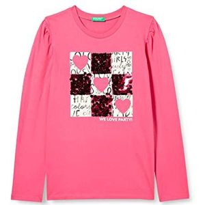 United Colors of Benetton T-Shirt M/L 3YN4C108T, fuchsia roze 1A2, El meisje