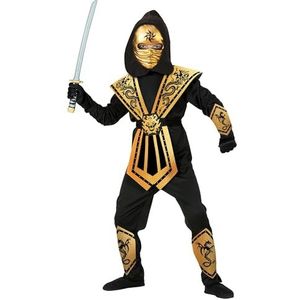 Widmann - Kinderkostuum Kombat Ninja, goud, strijder, Kung Fu krijger, Japan
