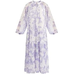 IZIA Dames maxi-jurk met batikprint jurk, lila, XS, paars, XS
