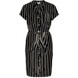 Hemdjurk - Knielengte - Geweven Stof - Korte Mouwen - Knoopsluiting