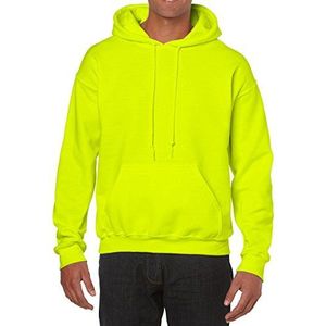Gildan Fleece sweatshirt met capuchon voor heren, Veiligheid Groen, M