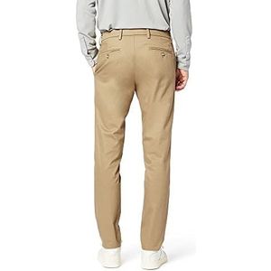 Dockers Slim Fit Signature Khaki Lux katoenen stretchbroek voor heren, Nieuw Brits Khaki, 30W / 32L