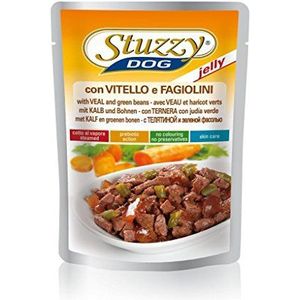 Stuzzy Dog Jelly kalf & bonen, hondenvoer nat in gelei, 24 zakken x 100 g