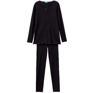 United Colors of Benetton Pyjamaset voor dames, Zwart 100, XS