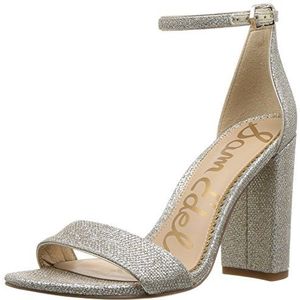 Sam Edelman Unisex Seana sandaal met hak, Licht Goud Glam Mesh, 39.5 EU