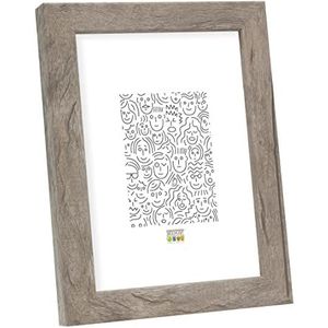 Deknudt Frames S45RH7-24.0X30.0 fotolijst, hout, blok-sierlijst, 34,4 x 28,4 x 2,2 cm, grijs/beige