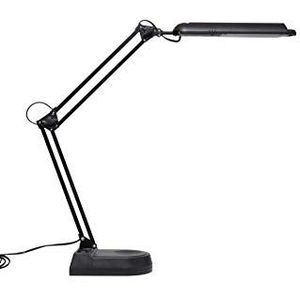 Maul MauLatlantic Led-tafellamp met standaard, 6500 K, metalen arm, tafellamp voor bureau, werkplaats, thuiskantoor, GS-keurmerk, flexibel draai- en kantelbaar, 860 lumen, zwart
