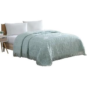Beatrice Home Fashions Medaillon Chenille Sprei, kingsize, blauw