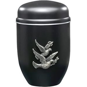Urns UK Handgemaakte Perth Zwarte Stijgende Duiven Crematie As Urn