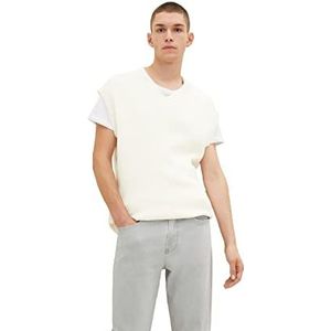 TOM TAILOR Denim Uomini Basic pullunder 1033756, 10338 - Soft Light Beige, XL