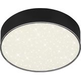 BRILONER - Led-plafondlamp met sterrendecoratie, led-plafondlamp zonder frame, led-opbouwlamp, neutraal wit kleurtemperatuur, zwart, 15,7 cm