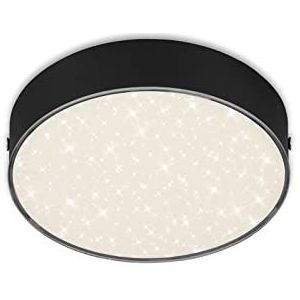 BRILONER - Led-plafondlamp met sterrenhemel, frameloos, neutraal witte lichtkleur, led-lamp, led-plafondlamp, woonkamerlamp, slaapkamerlamp, keukenlamp, 15,7 x 3,6 cm, zwart
