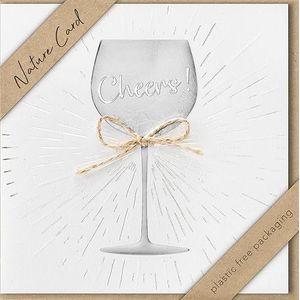 bsb - Cheers kaart - kraftpapier - kaart met leuk motief - duurzame kaart met envelop - cadeau beste vriendin of vriend - kaart liefde & vriendschap 15,5 x 15,5 cm