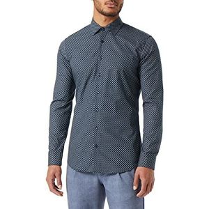 Seidensticker Men's Extra Slim Fit shirt met lange mouwen, donkerblauw, 43, donkerblauw, 43