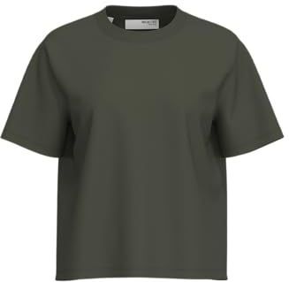 SELECTED - SLFEssential - T-shirt - Olijfgroen