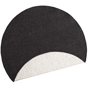 bougari Binnen en buiten omkeerbaar tapijt Miami zwart crème rond, ø 140 cm