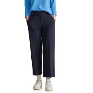Street One Damesbroek met rechte pijpen, keperbinding, knoopsluiting, blauw (deep blue), 40W / 26L