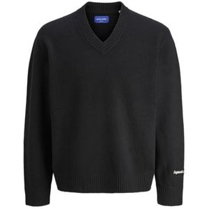 JACK & JONES Jornorrebro Knit V-hals, zwart, XL